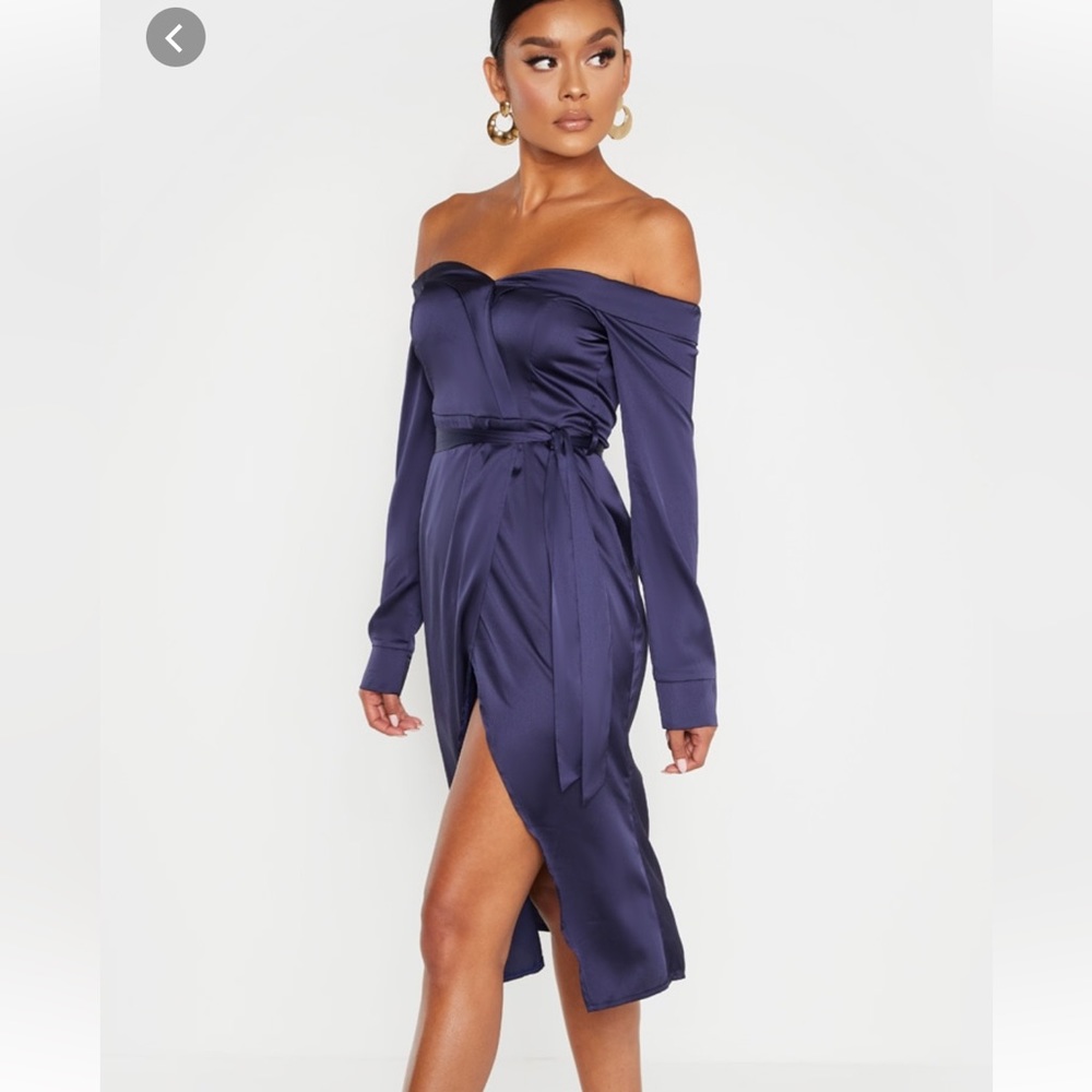 Navy blue wrap dress